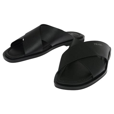 prada silver slides|prada slides for men.